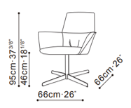 Qing Desk Chair dimensions