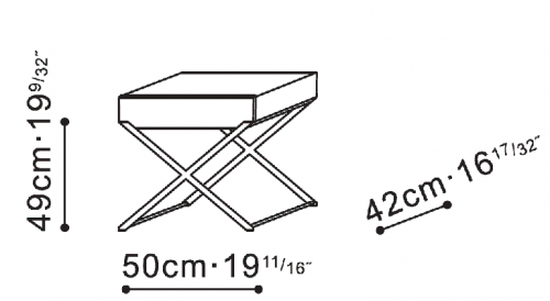 Enzo Side Table with Storage dimensions