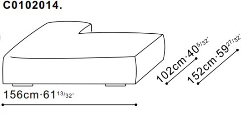 Casa Ottoman (Cut-Out on Right) dimensions