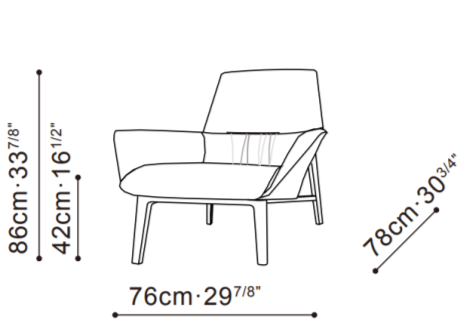 Qing Lounge Chair dimensions