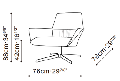 Qing Swivel Lounge Chair dimensions
