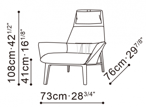 Qing Tall Lounge Chair dimensions