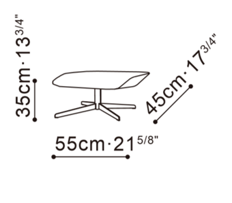 Qing Swivel Footstool dimensions