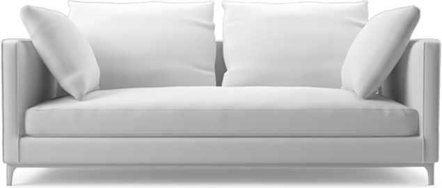 Crescent contemporary narrow two seat sofa